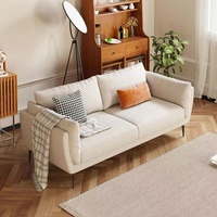 亚麻沙发布艺套装现代豪华双人沙发套装家具客厅现代豪华白色